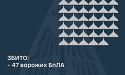 Збито 47 ворожих БПЛА, 33 безпілотники-імітатори не досягли цілей (локаційно втрачені)