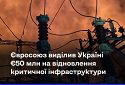 Україна отримає від ЄС 50 мільйонів євро на відбудову критичної інфраструктури