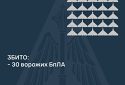 Збито 30 ворожих БПЛА