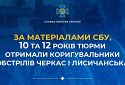 За матеріалами СБУ 10 та 12 років тюрми отримали коригувальники обстрілів Черкас і Лисичанська