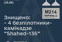 ЗСУ знищили чотири іранські безпілотники