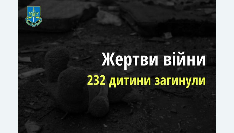 Внаслідок збройної агресії РФ в Україні загинули 232 дитини