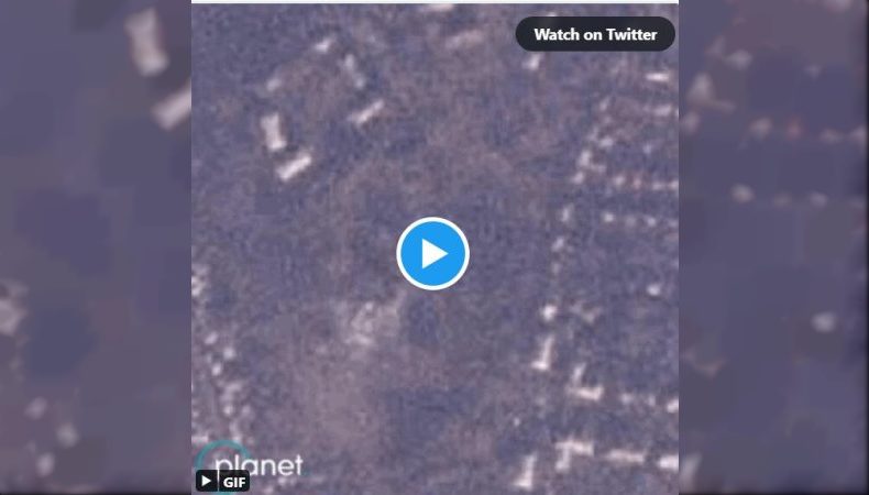 супутникові знімки бази окупантів у Макіївці після влучання HIMARS