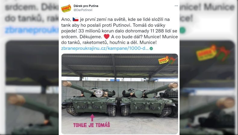 У Чехії у межах ініціативи «Подарунок для путіна» зібрали $ 1,3 млн на танк для ЗСУ