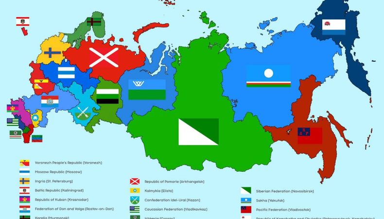 Приклад карти, на які частини може розпастися росія