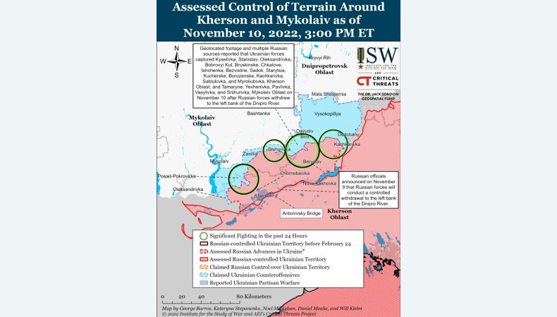 Карта бойових дій на півдні України від ISW