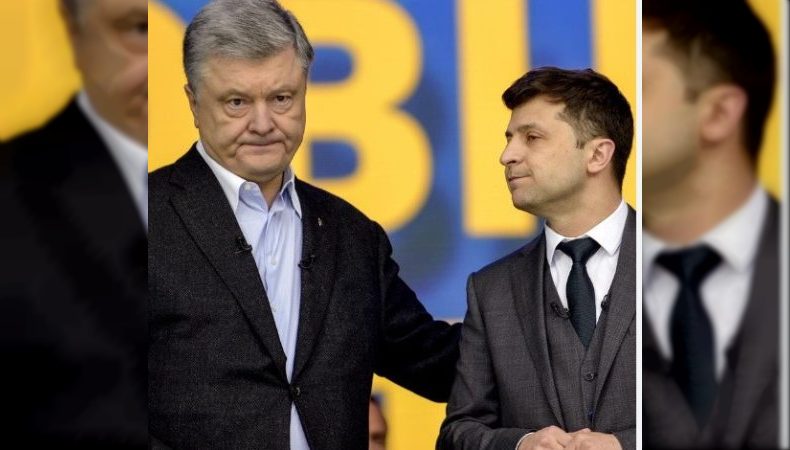 В. Зеленський та П. Порошенко