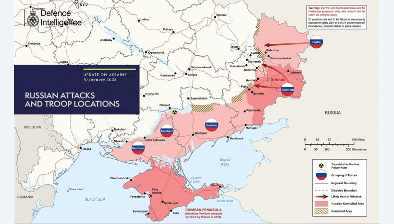 Міноборони Британії показали свіжу карту боїв в Україні
