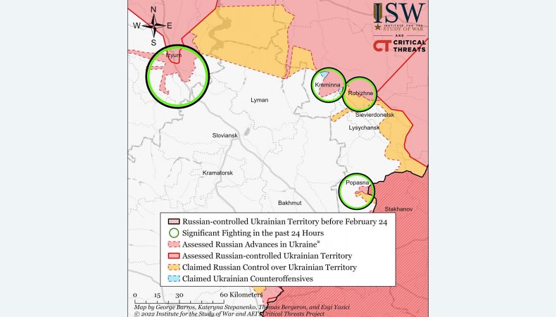 Карта ведения боев в Украине от Института изучения войны (ISW)