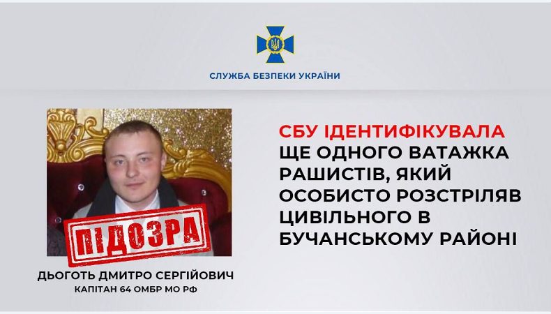 СБУ ідентифікувала ще одного командира рф, який розстріляв цивільного в Бучанському районі