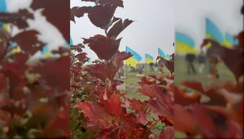 У Дніпрі на Краснопільському кладовищі підняли прапори