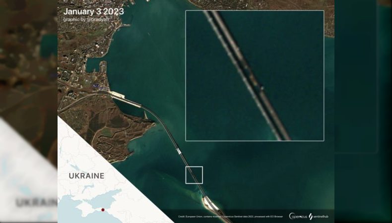 Супутниковий знімок Кримського моста