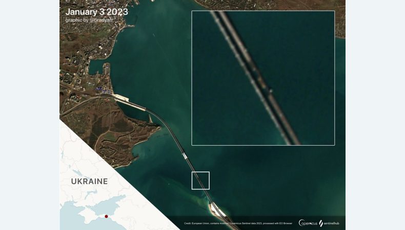 Супутниковий знімок Кримського моста