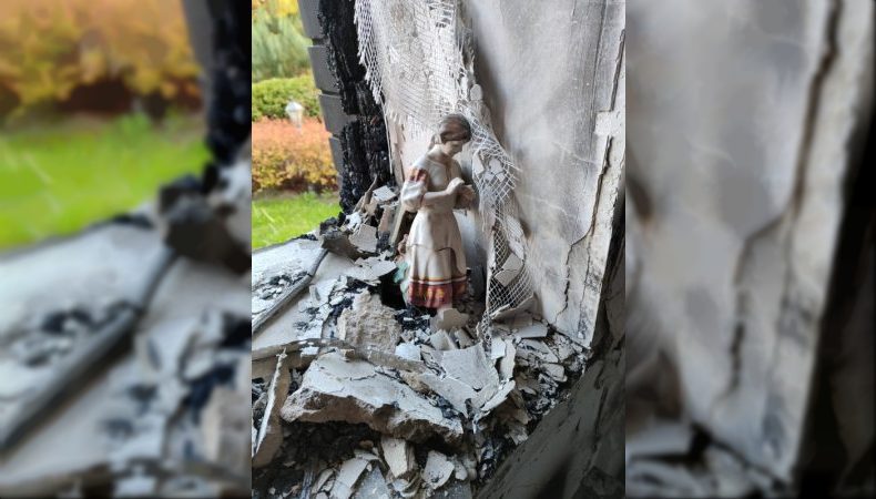 Вціліла порцелянова україночка в зруйнованому будинку в Богданівці: ще один символ стійкості