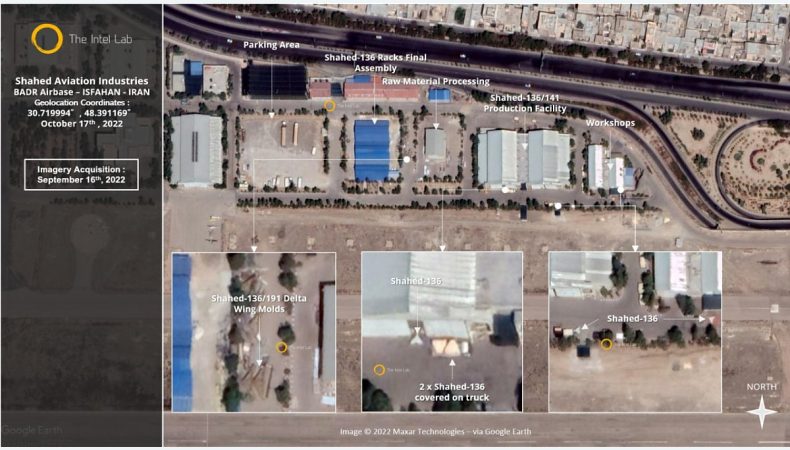 Компанія The Intel Lab опублікувала супутниковий знімок бази виробництва Shahed-136 в Ірані