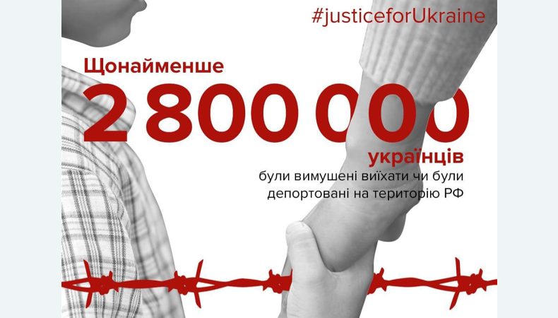 2,8 млн українців були депортовані або були вимушені виїхати до рф