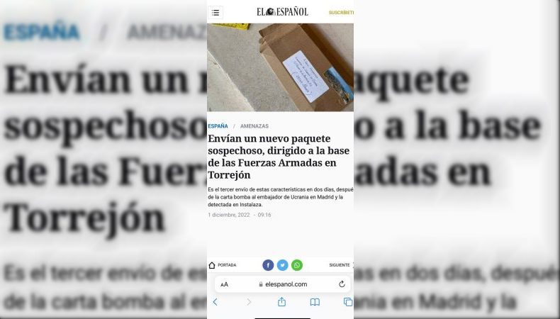 В Іспанії в третє знайшли посилку з бомбою
