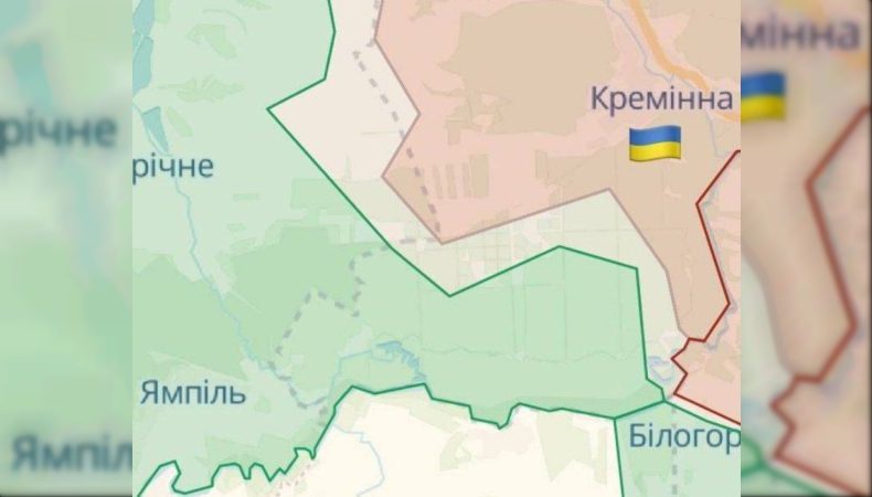 З&amp;#039;явилася карта з українським прапорцем над назвою «Кремінна»