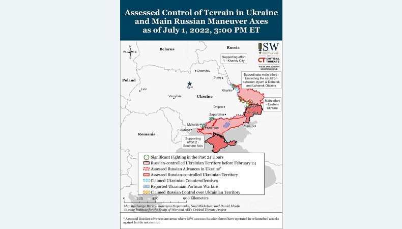 Армія Росії покращує тактичні позиції на північ від Слов’янська, — Інститут вивчення війни